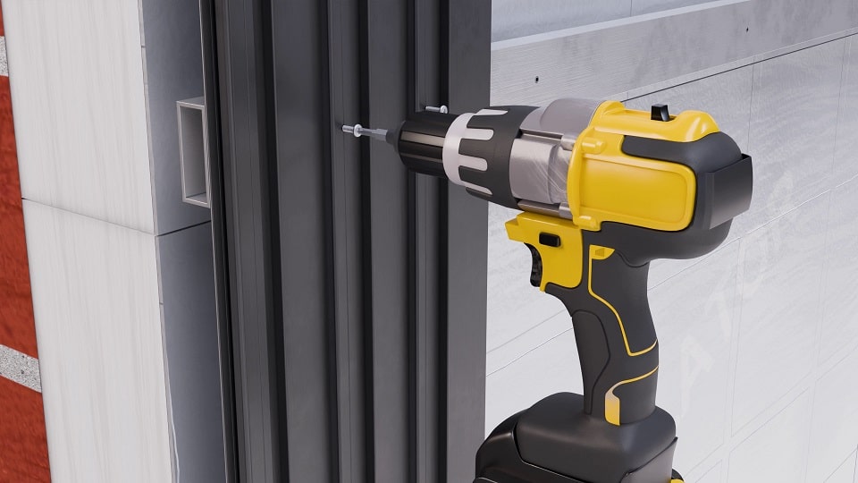 Wall profile installation video 3d animation